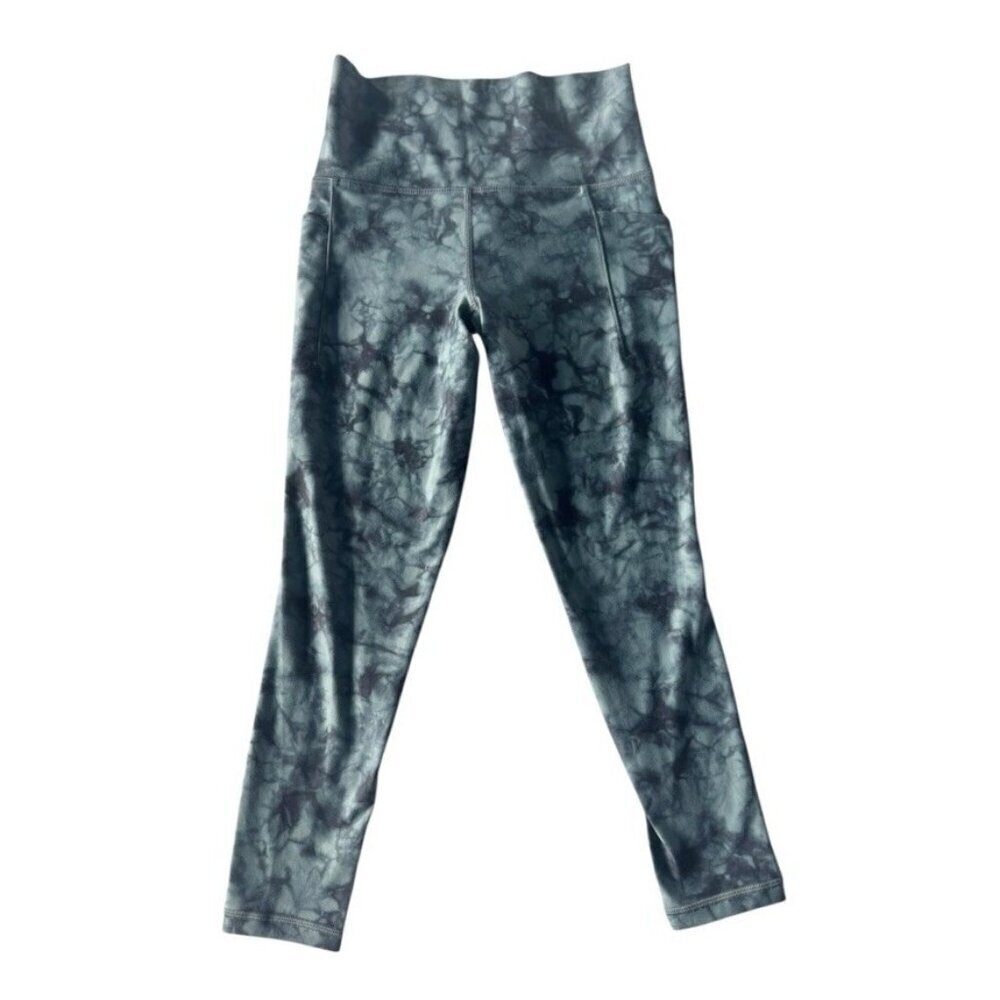 Athleta Women’s XS Salutation Stash Pocket II  7/8 Teal Green Tie Dye Leggings